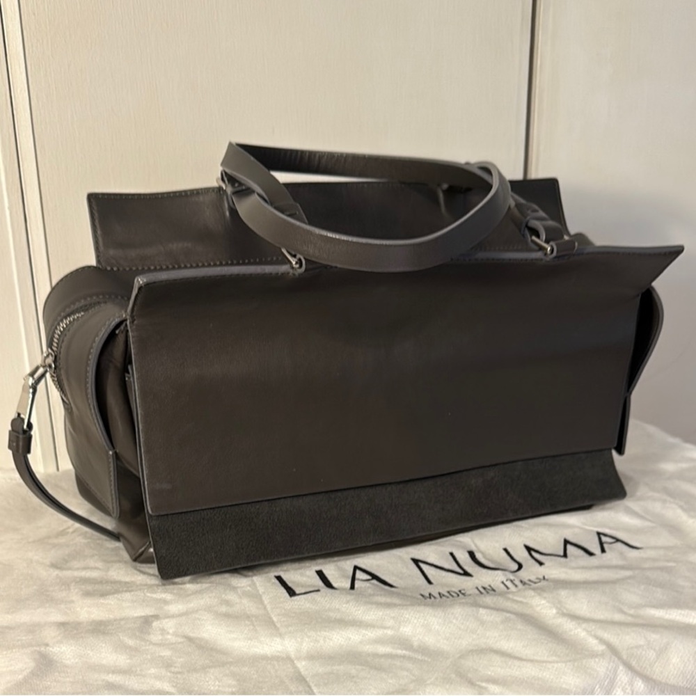 Lia Numa grey Leather Handbag